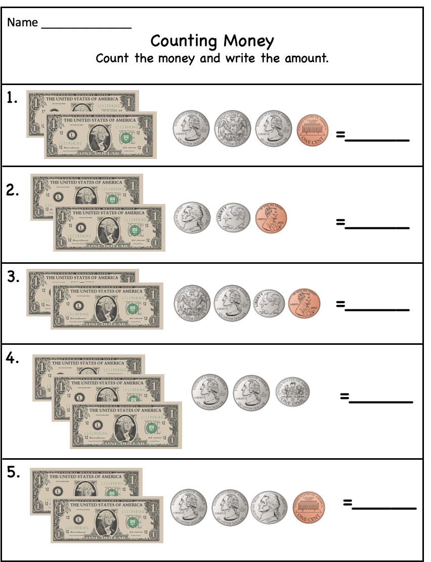 counting money for second graders