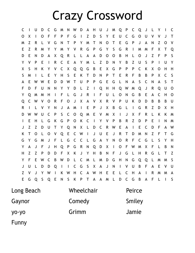 Crazy Crossword Word Search WordMint