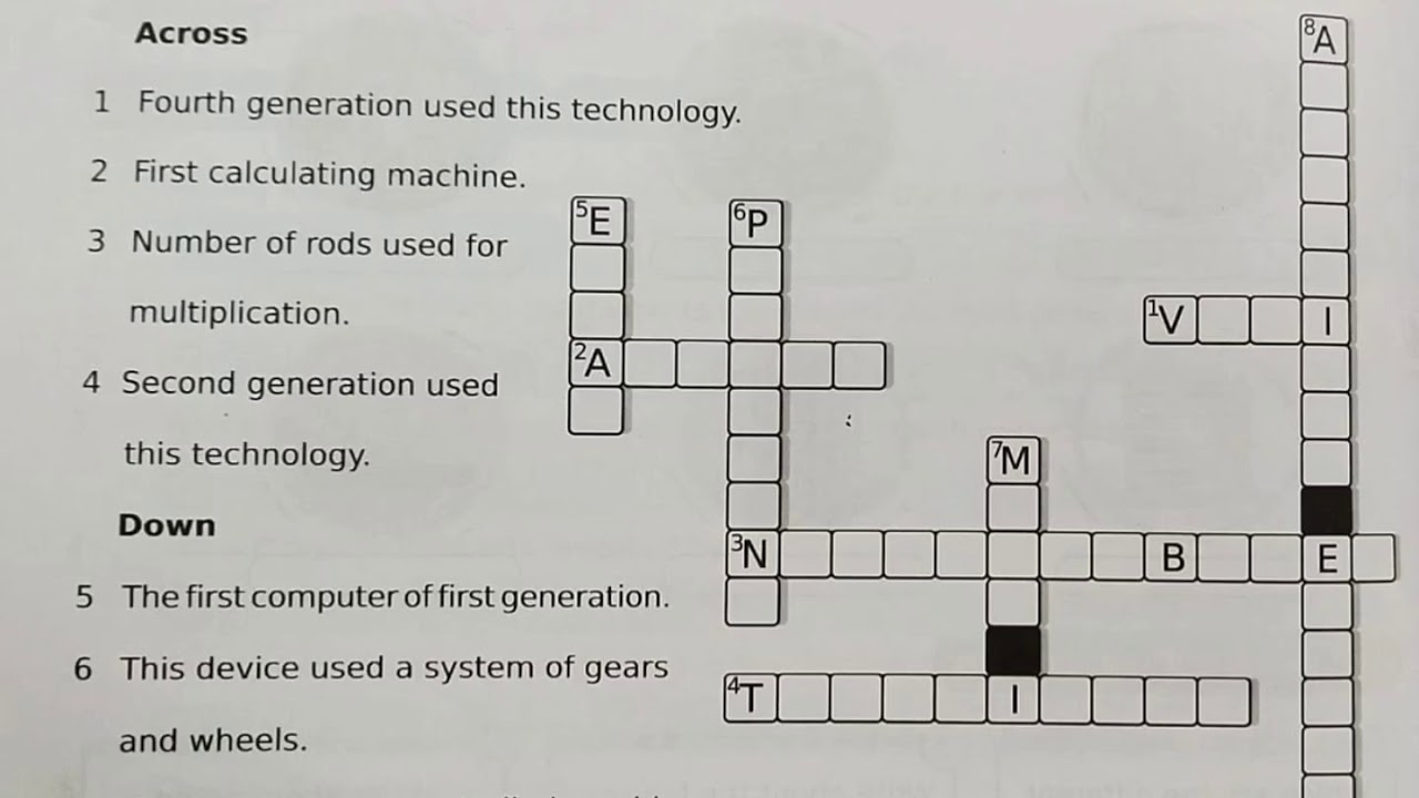 crossword puzzle about computer crossword puzzle about computer