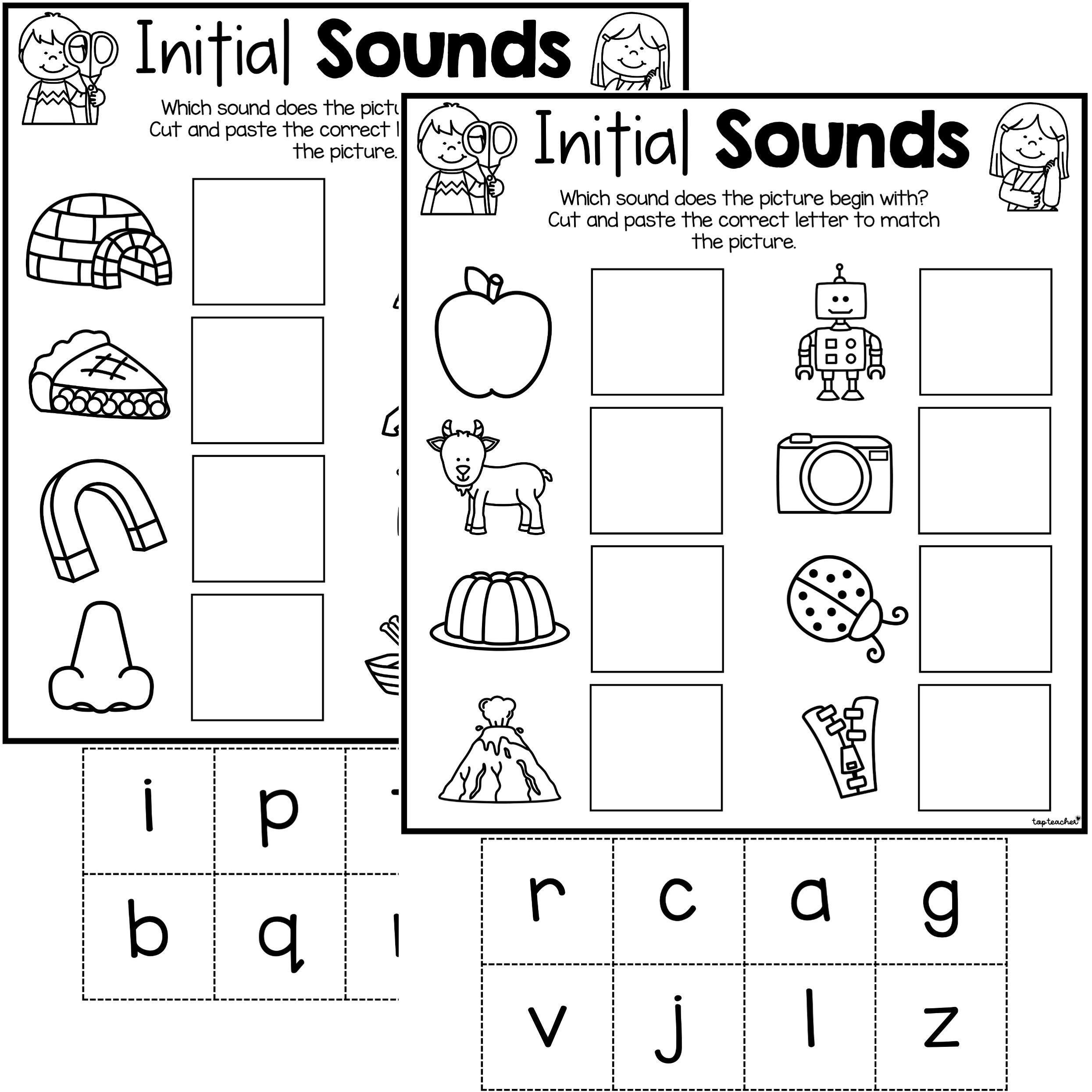 Cut Match Initial Sounds Worksheet Top Teacher