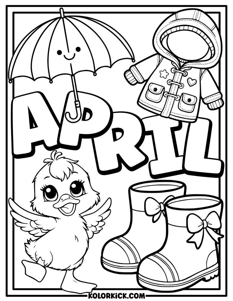 Cute April Coloring Pages 100 Free Printable PDFs 