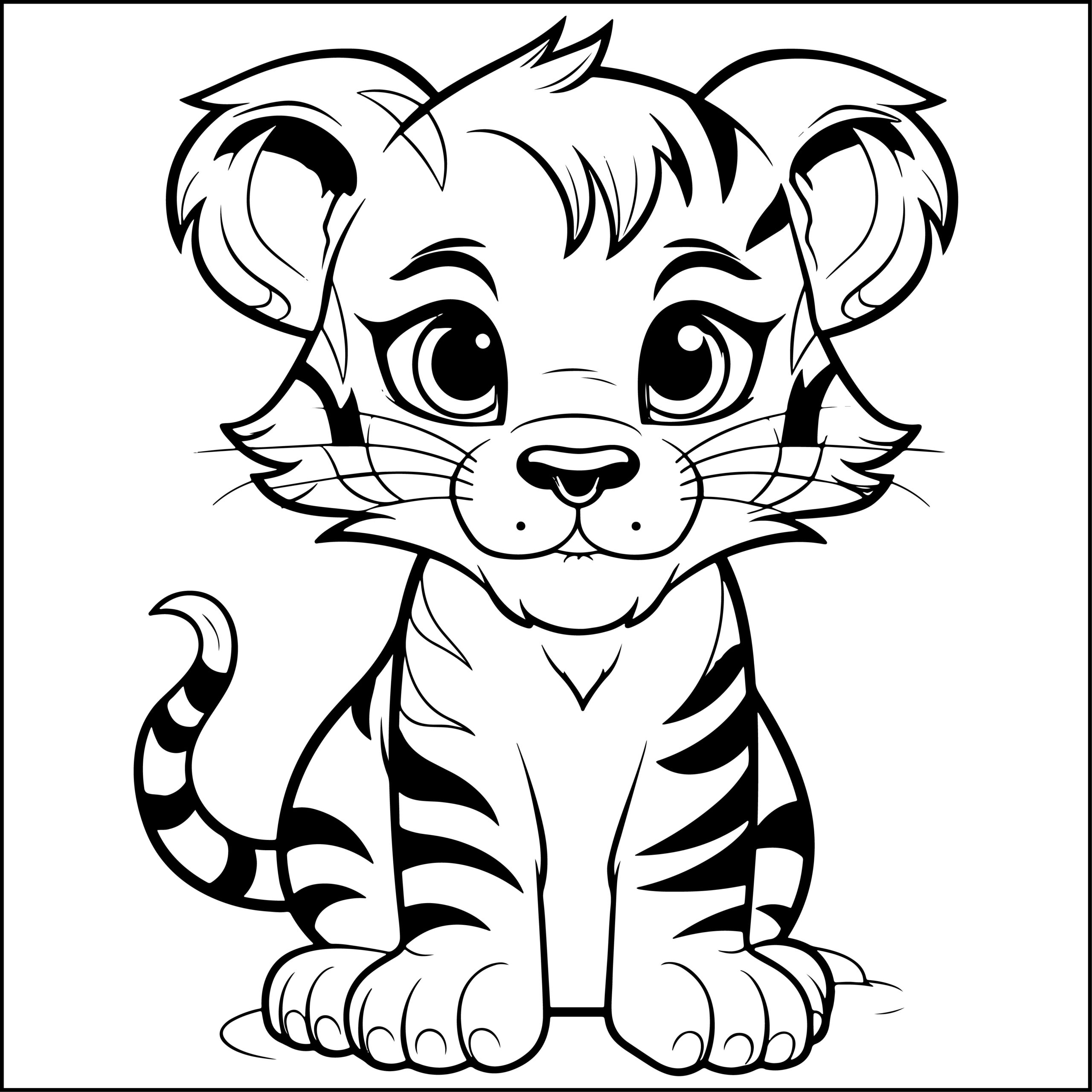 Cute Tiger Coloring Book For Girls Boys Big And Simple Baby Tiger Coloring Pages Made By Teachers Cute Tiger Coloring Book For Girls Boys Big And Simple Baby Tiger Coloring Pages Made By Teachers