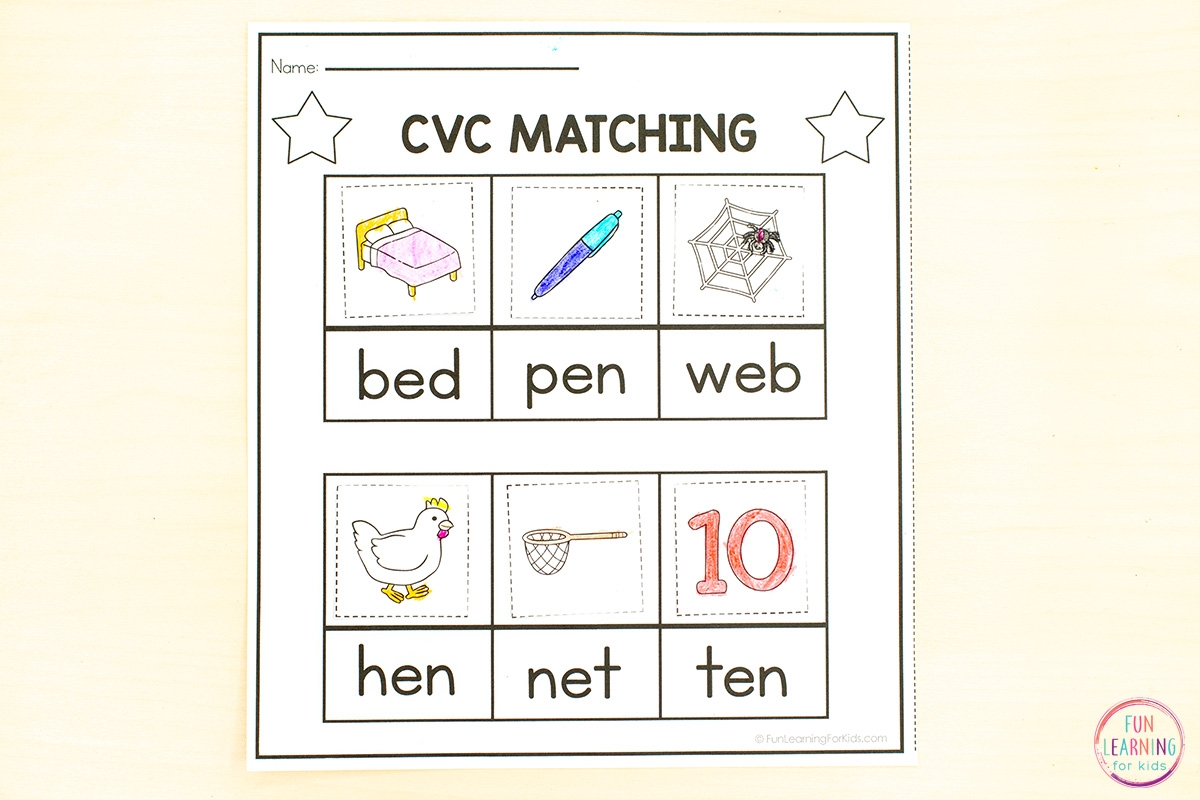 cvc cut and paste worksheet cvc cut and paste worksheet