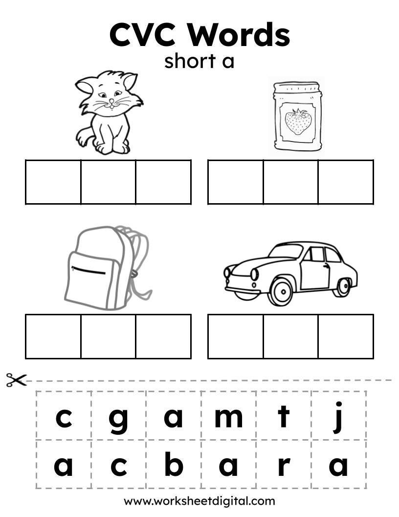 CVC Words Cut And Paste Worksheets Kindergarten Homework PDF Etsy CVC Words Cut And Paste Worksheets Kindergarten Homework PDF Etsy