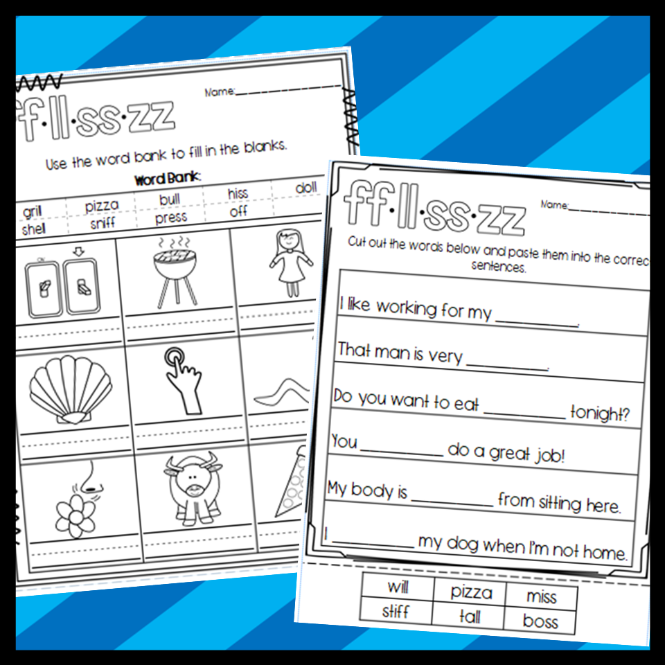 Double Consonant Worksheets ll Ff Zz Ss Cloze Sorts Read Draw More Made By Teachers