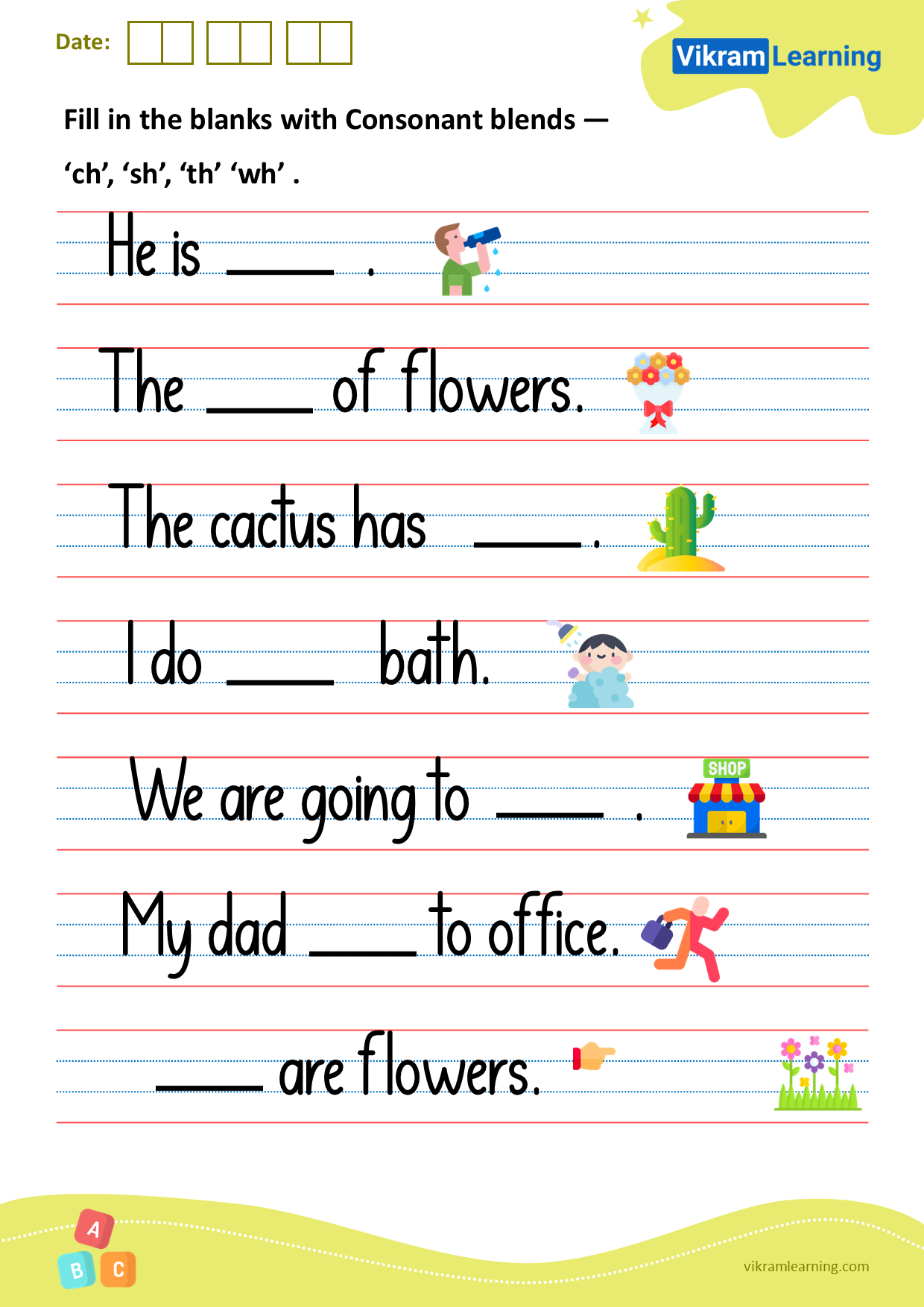 Download Fill In The Blanks With Consonant Blends ch sh th wh Worksheets Vikramlearning