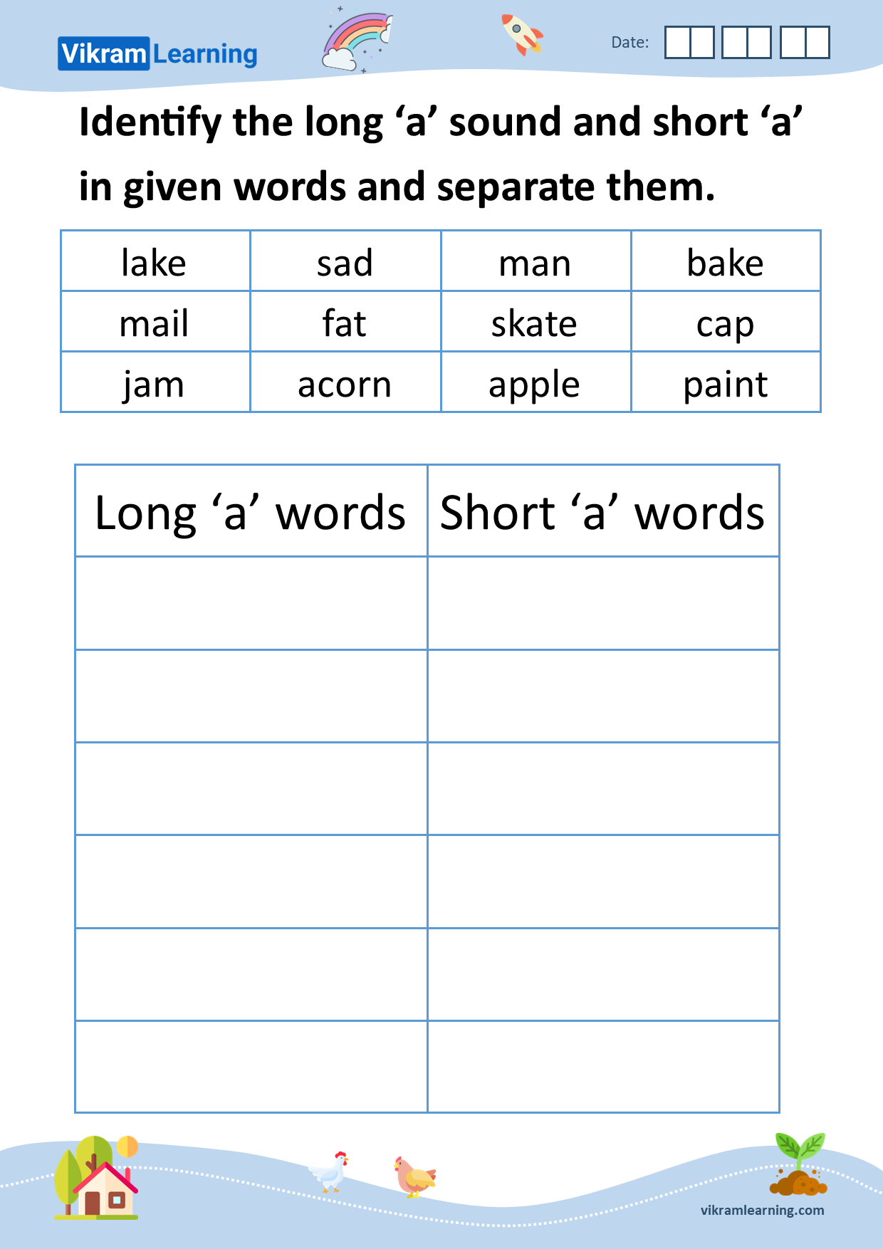 Download Short And Long Vowel Sounds a Worksheets For Free Vikramlearning Download Short And Long Vowel Sounds a Worksheets For Free Vikramlearning
