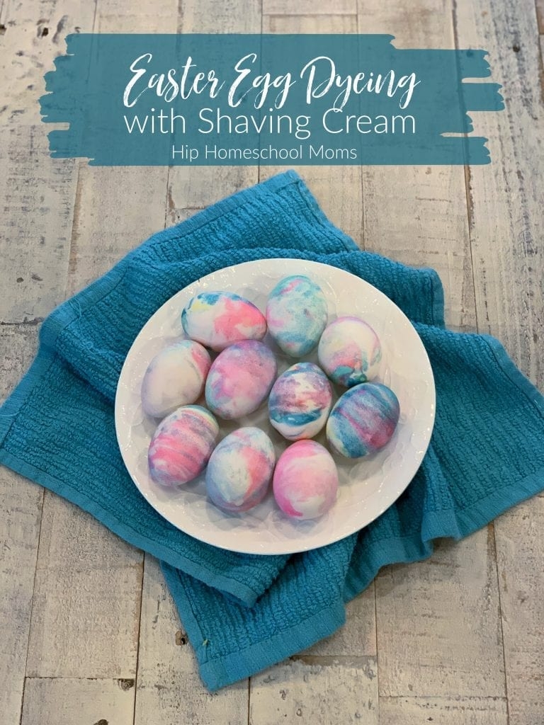 egg coloring with shaving cream