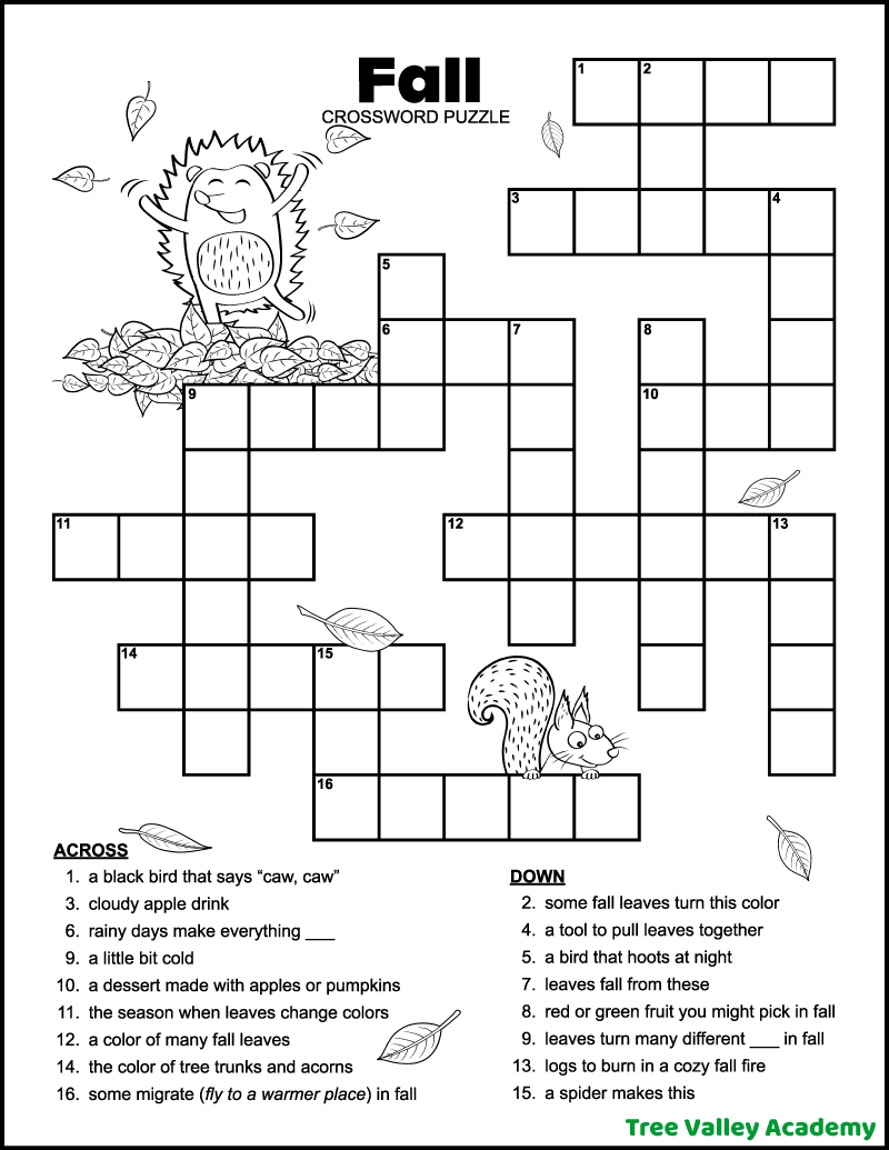 printable easy crossword puzzle