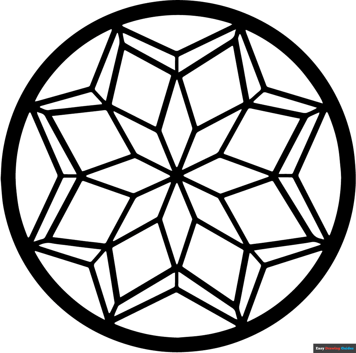 Easy Mandala Coloring Page Easy Drawing Guides Easy Mandala Coloring Page Easy Drawing Guides