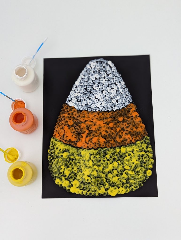 Easy Q tip Candy Corn Painting Kids Will Love