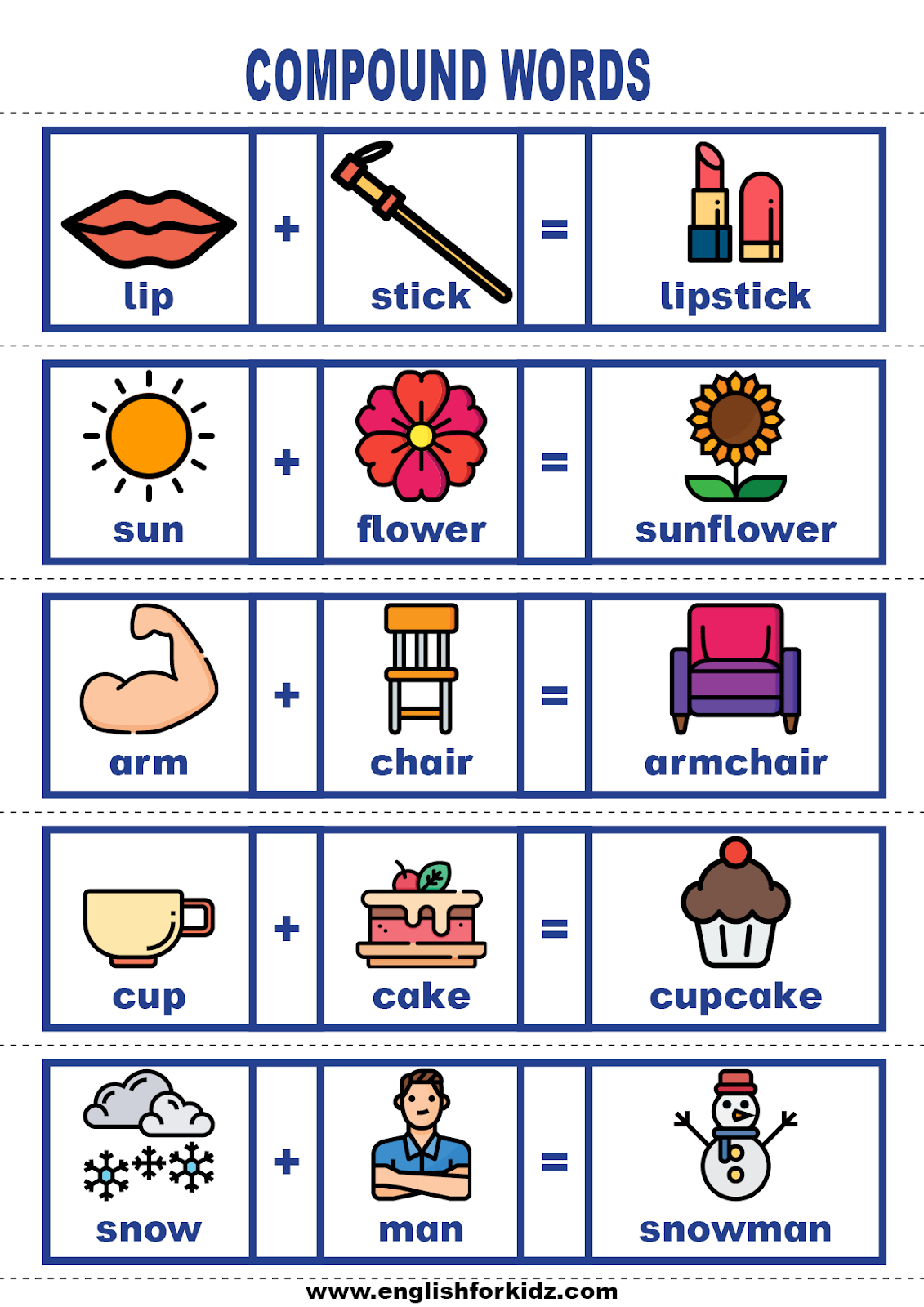 English For Kids Step By Step Vocabulary Cards Compound Words English For Kids Step By Step Vocabulary Cards Compound Words
