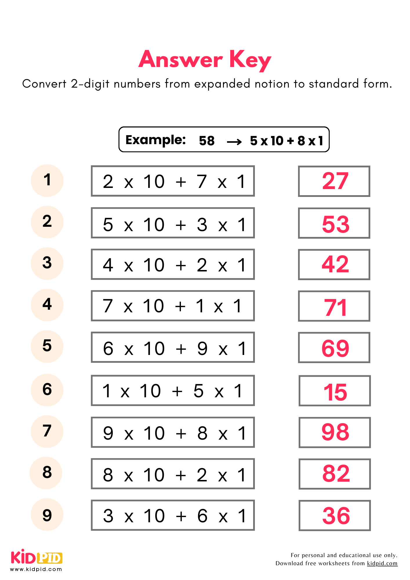 standard form expanded form worksheets