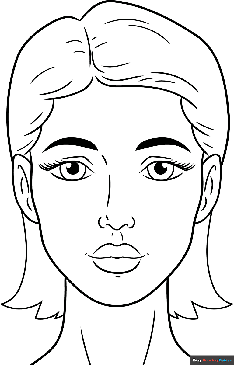 Face Outline Coloring Page Easy Drawing Guides Face Outline Coloring Page Easy Drawing Guides