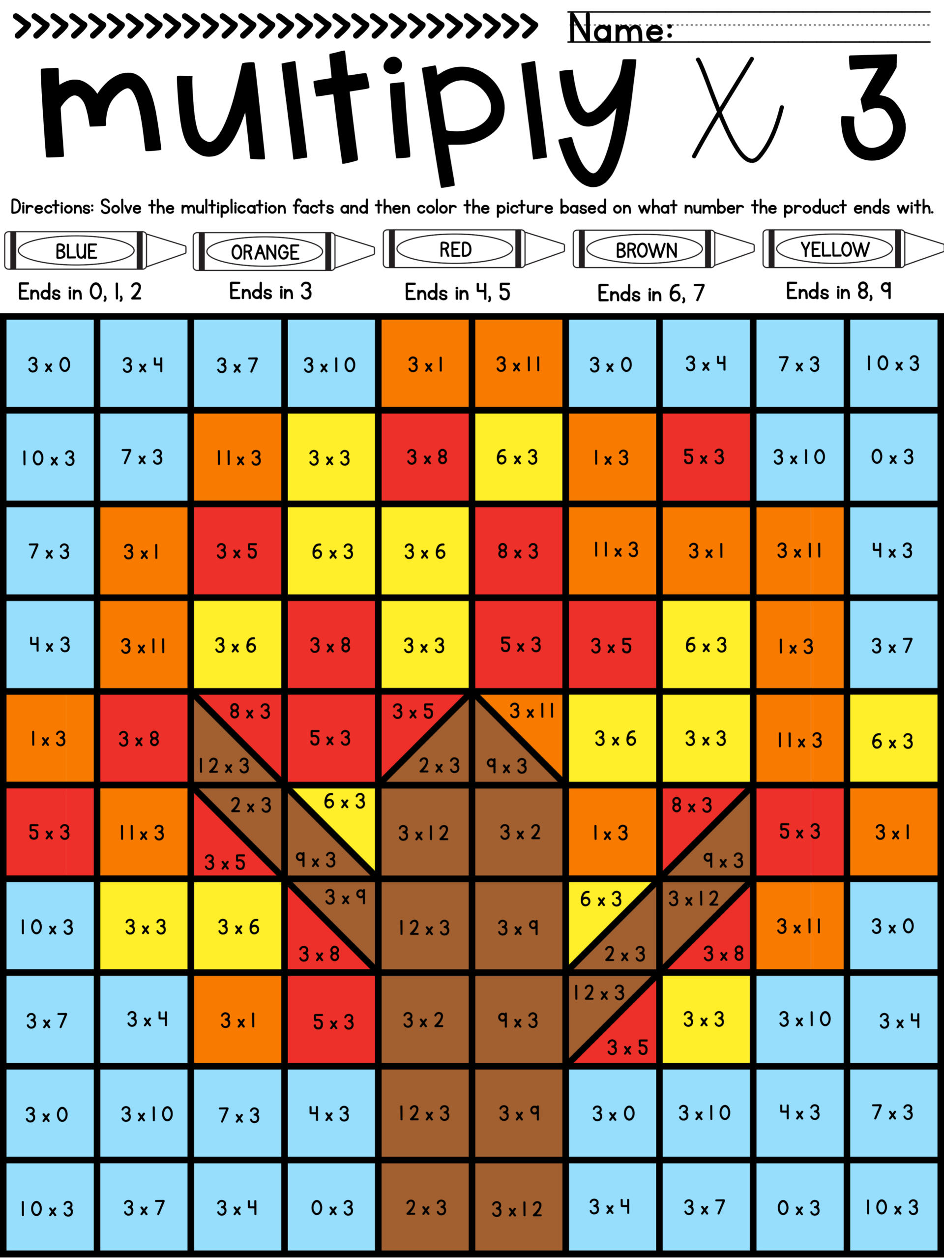 Fall Color By Number Multiplication Facts Practice Worksheets Made By Teachers Fall Color By Number Multiplication Facts Practice Worksheets Made By Teachers