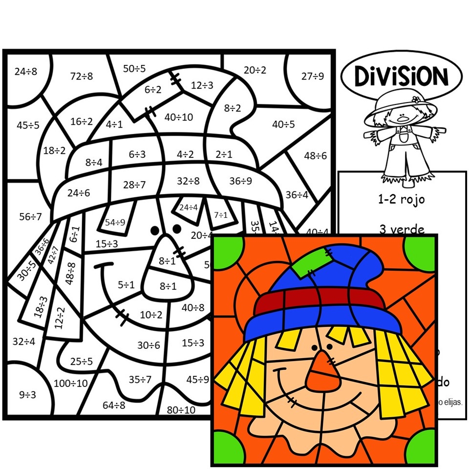 Fall Division Color By Number Made By Teachers