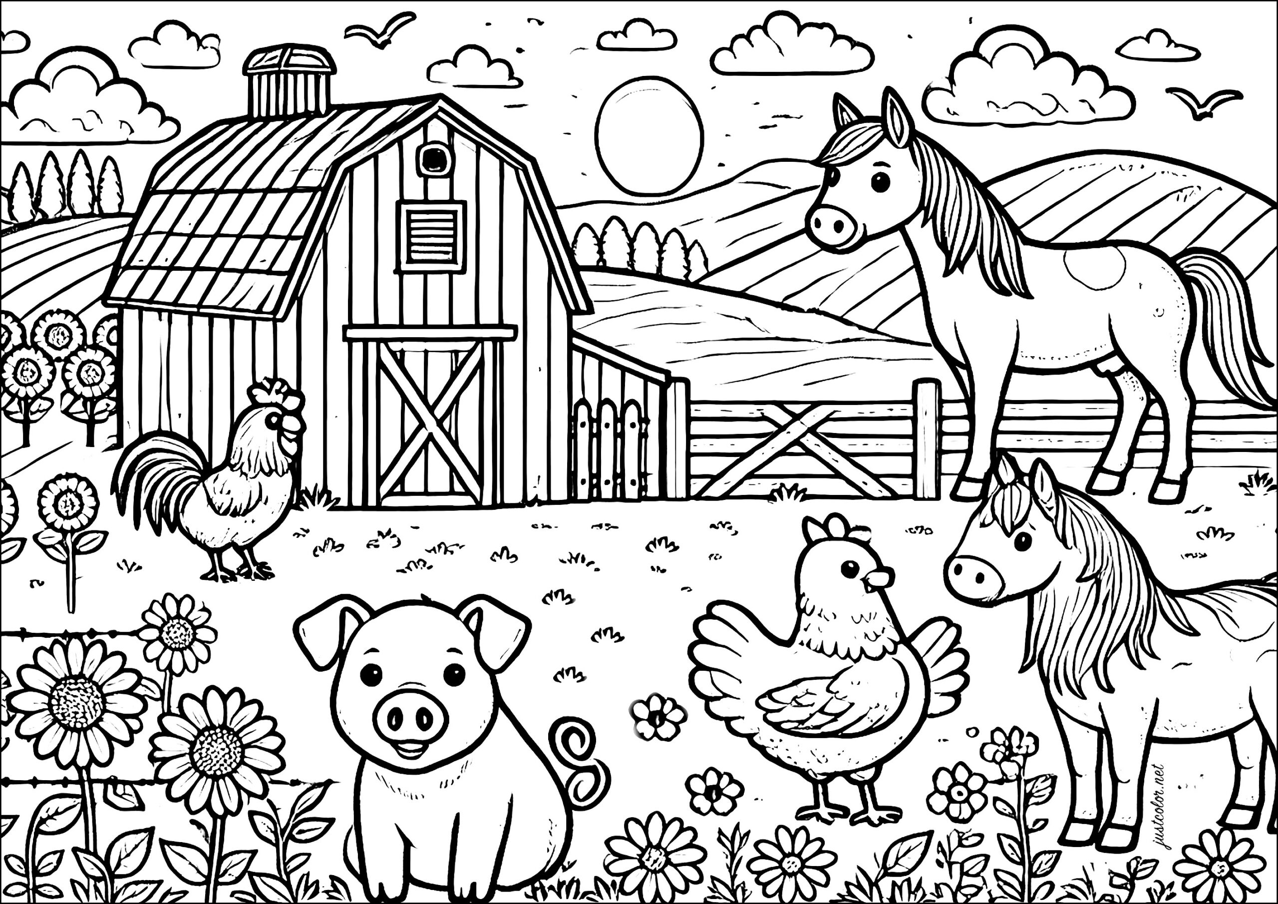 farm animals coloring pages farm animals coloring pages