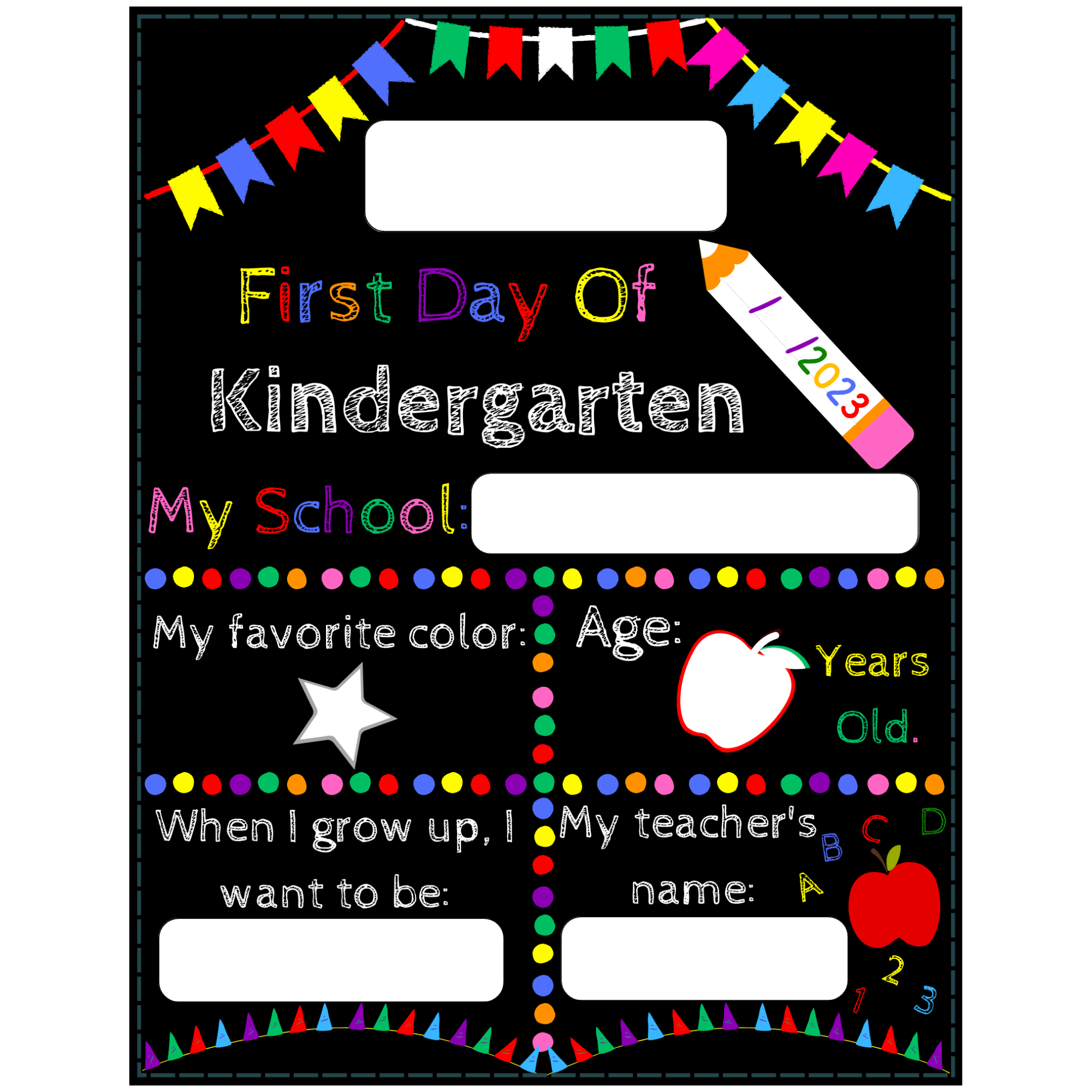 first day of kindergarten printable