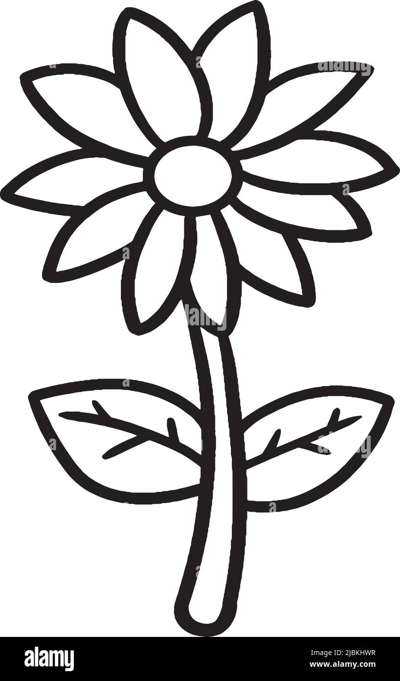 Flower Isolated Coloring Page For Kids Stock Vector Image Art Alamy
