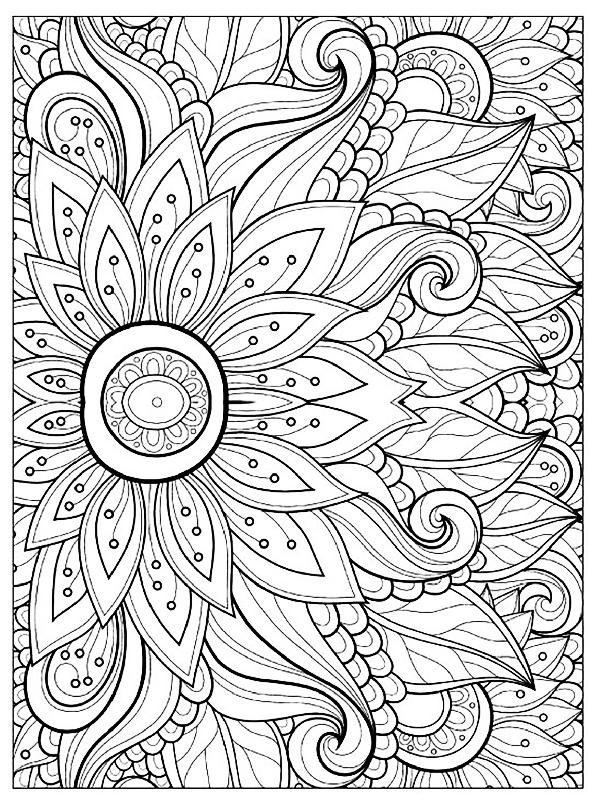 flowers pictures coloring pages