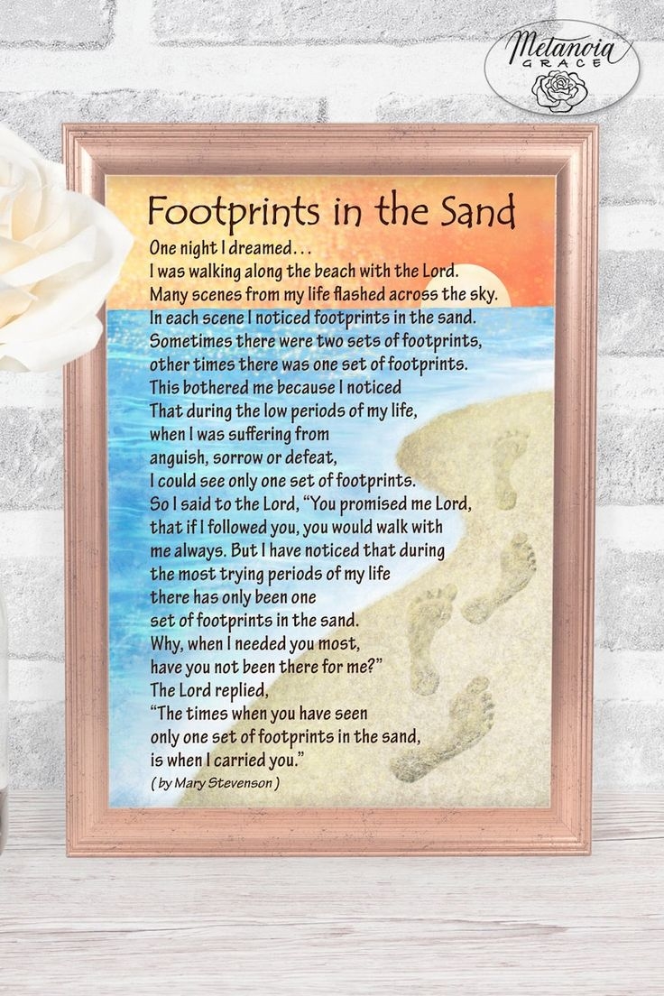 Footsteps In The Sand Card Printable Footprints In The Sand Note Card Printable Christian Note Card Footsteps Card Digital Download Pdf Etsy UK
