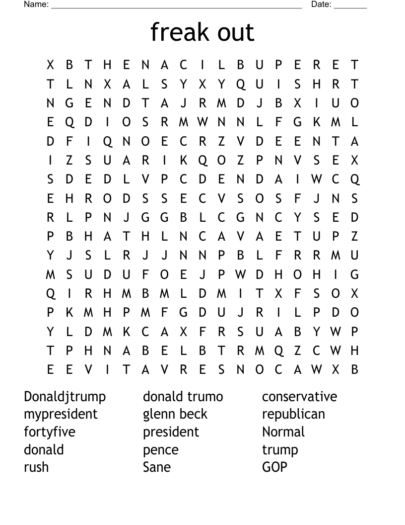 Freak Out Word Search WordMint