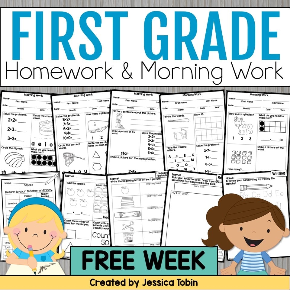 Free 1st Grade Morning Work Homework Free 1st Grade Morning Work Homework