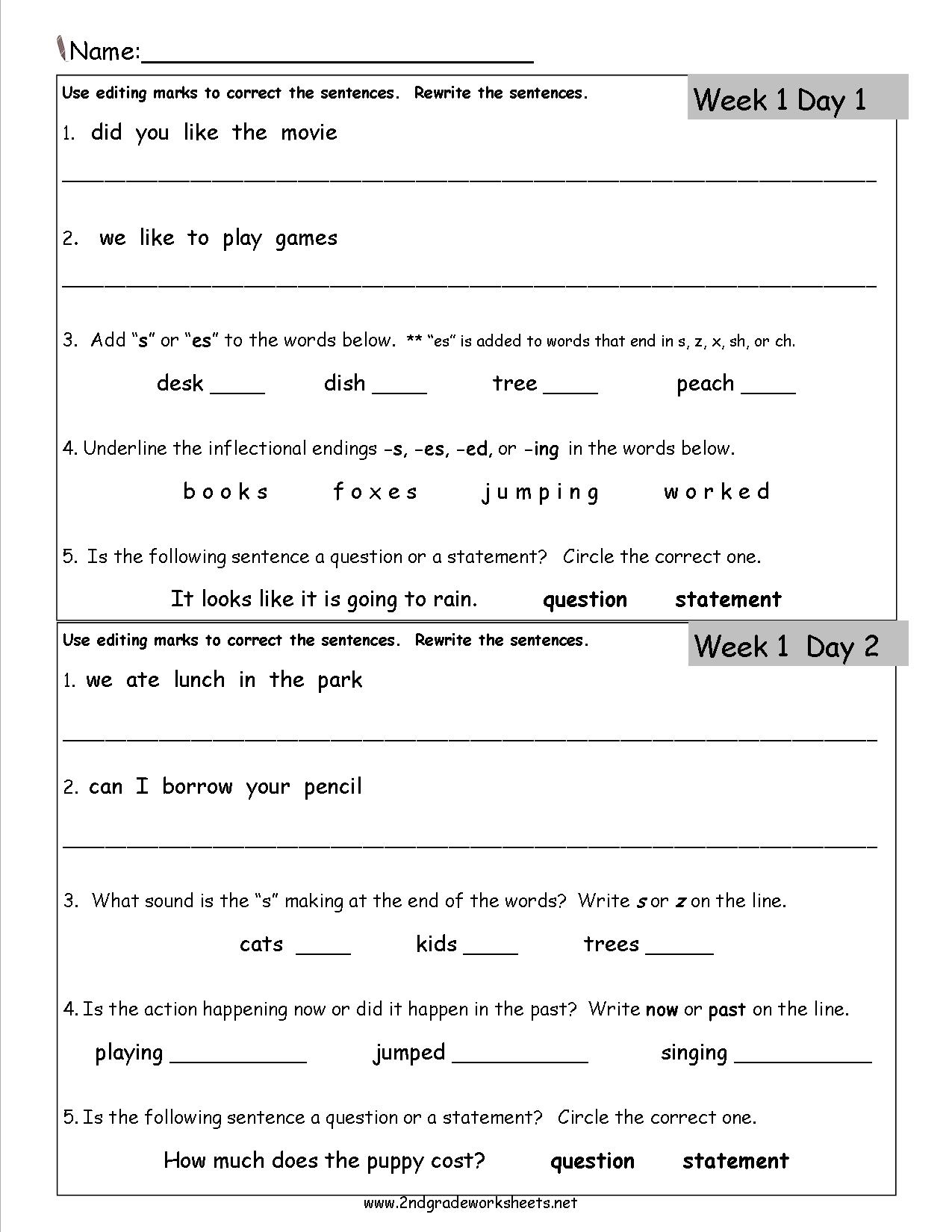 2nd grade grammar worksheets 2nd grade grammar worksheets