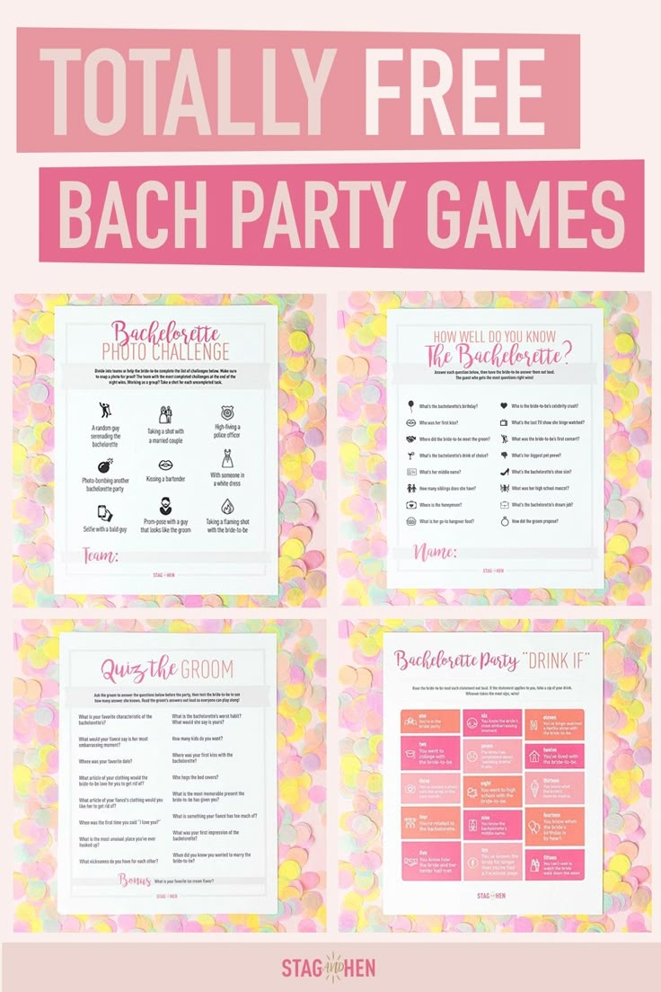 FREE Bachelorette Party Game Printables FREE Bachelorette Party Game Printables