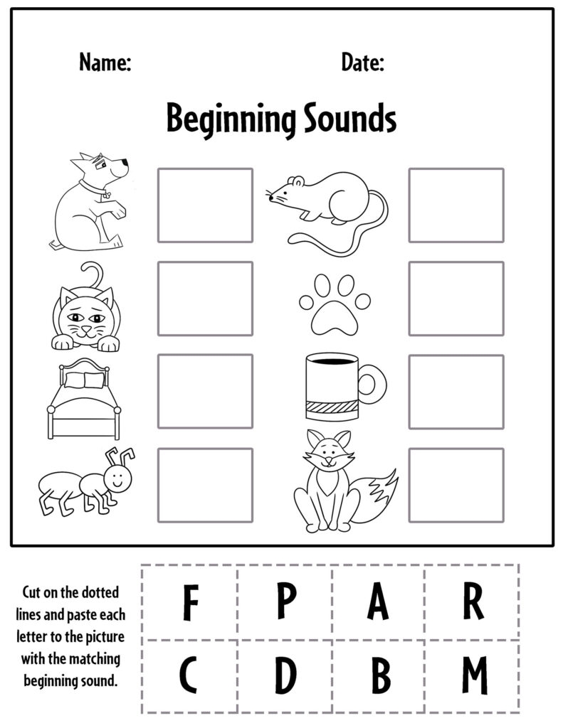 Free Beginning Sounds Worksheets For Preschool The Hollydog Blog
