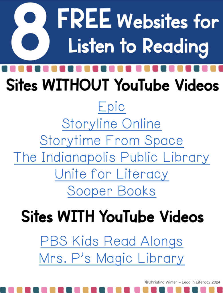 Free Listening Center Activities Lead In Literacy Resources For Kindergarten 1st 2nd Grade