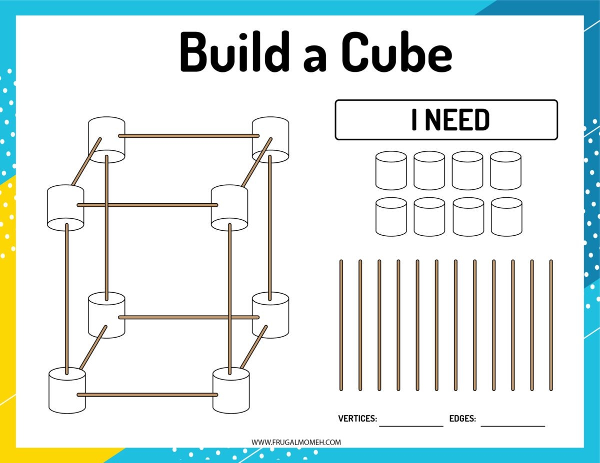 Free Marshmallow And Toothpick 3D Shape Worksheets Frugal Mom Eh Free Marshmallow And Toothpick 3D Shape Worksheets Frugal Mom Eh