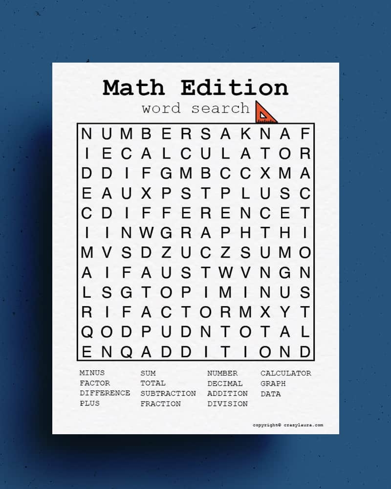 math word search printable math word search printable