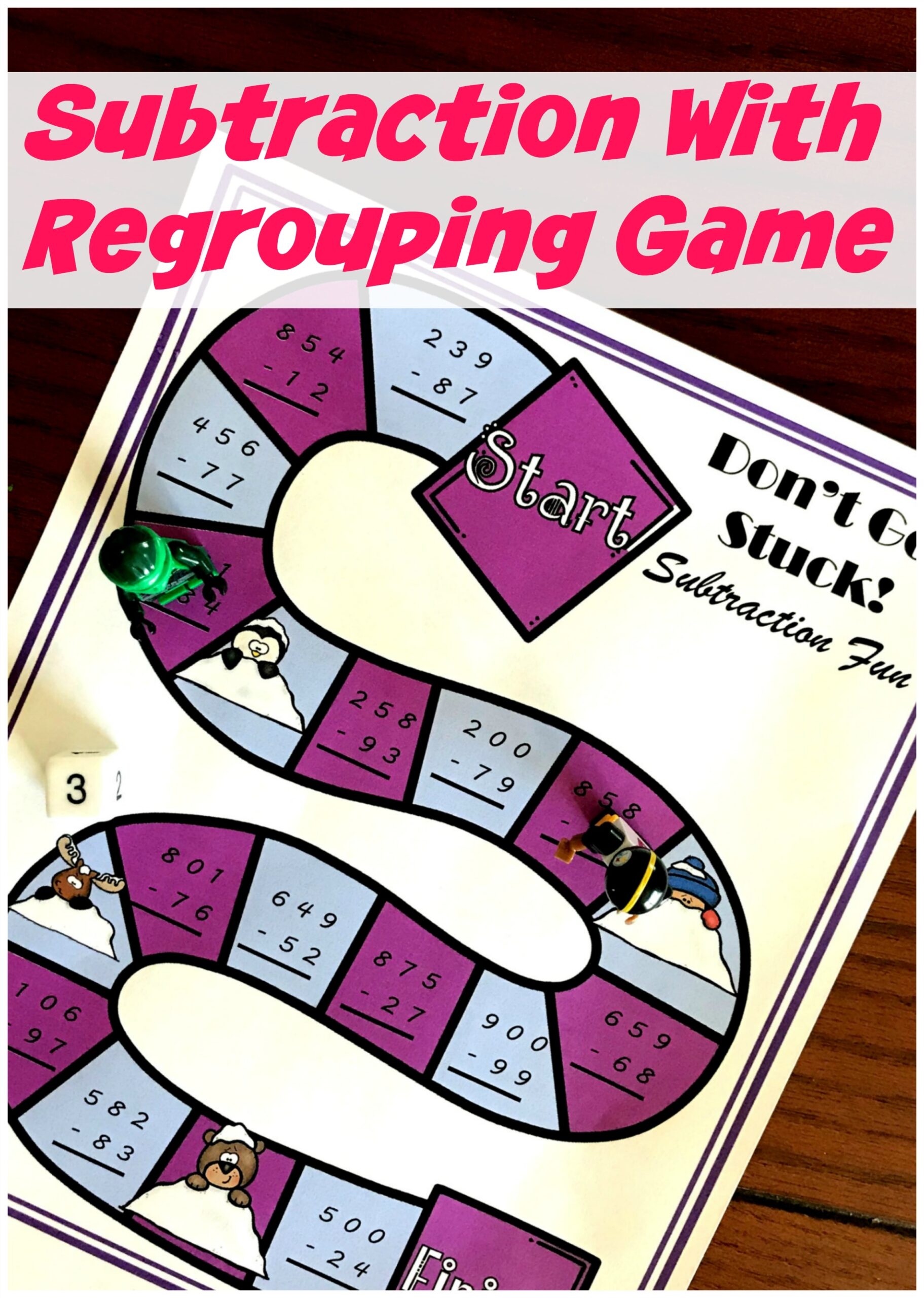 FREE No Prep Subtraction With Regrouping Game FREE No Prep Subtraction With Regrouping Game