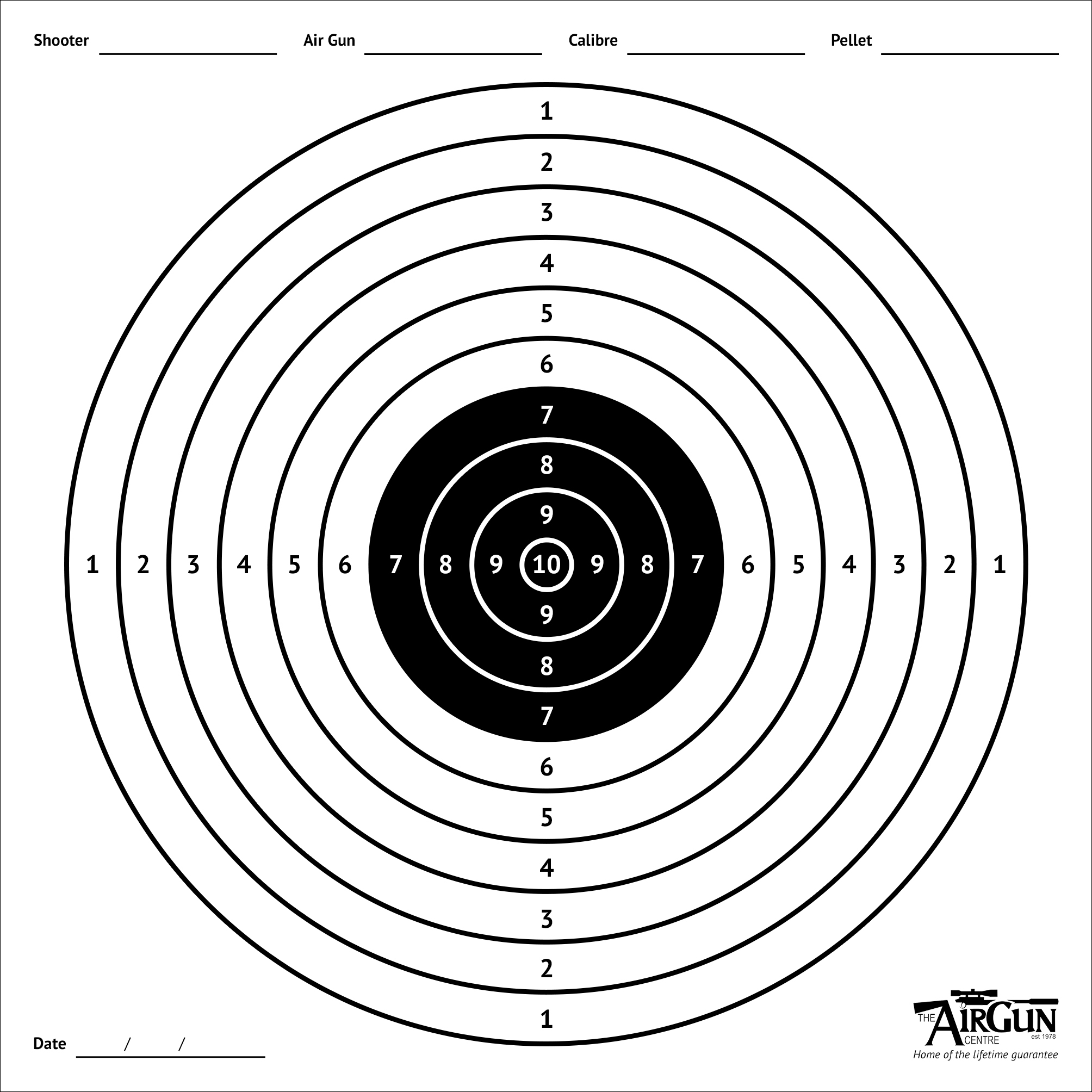 Free Printable Air Rifle Targets A4 17cm 14cm The Airgun Centre Free Printable Air Rifle Targets A4 17cm 14cm The Airgun Centre