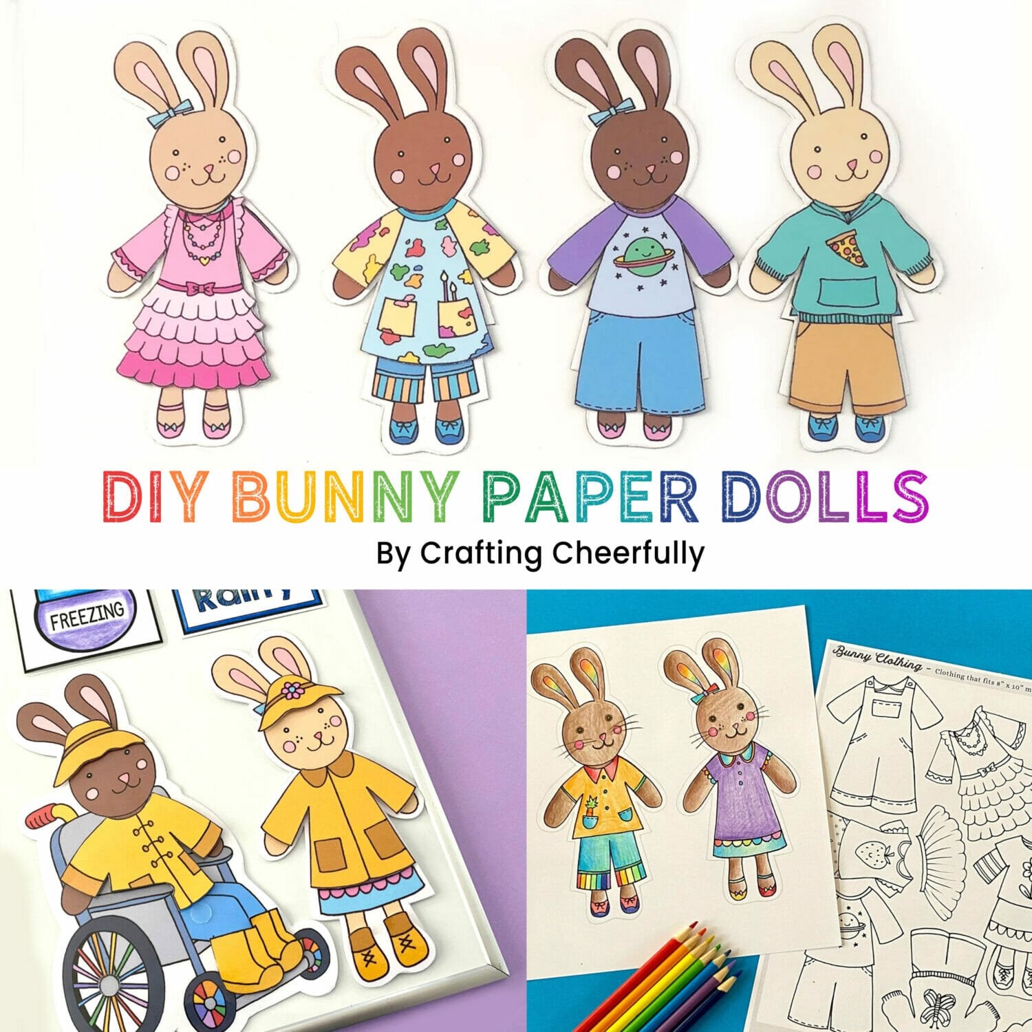 Free Printable Bunny Paper Dolls Crafting Cheerfully Free Printable Bunny Paper Dolls Crafting Cheerfully