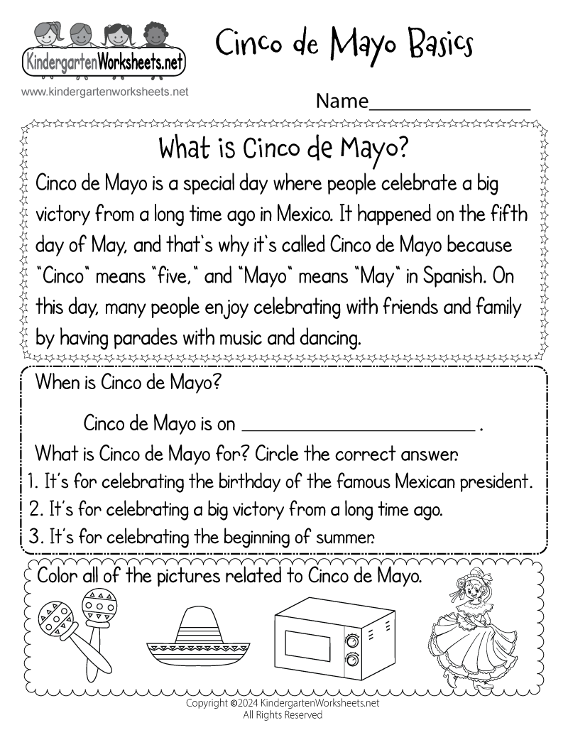 Free Printable Cinco De Mayo Worksheet Free Printable Cinco De Mayo Worksheet
