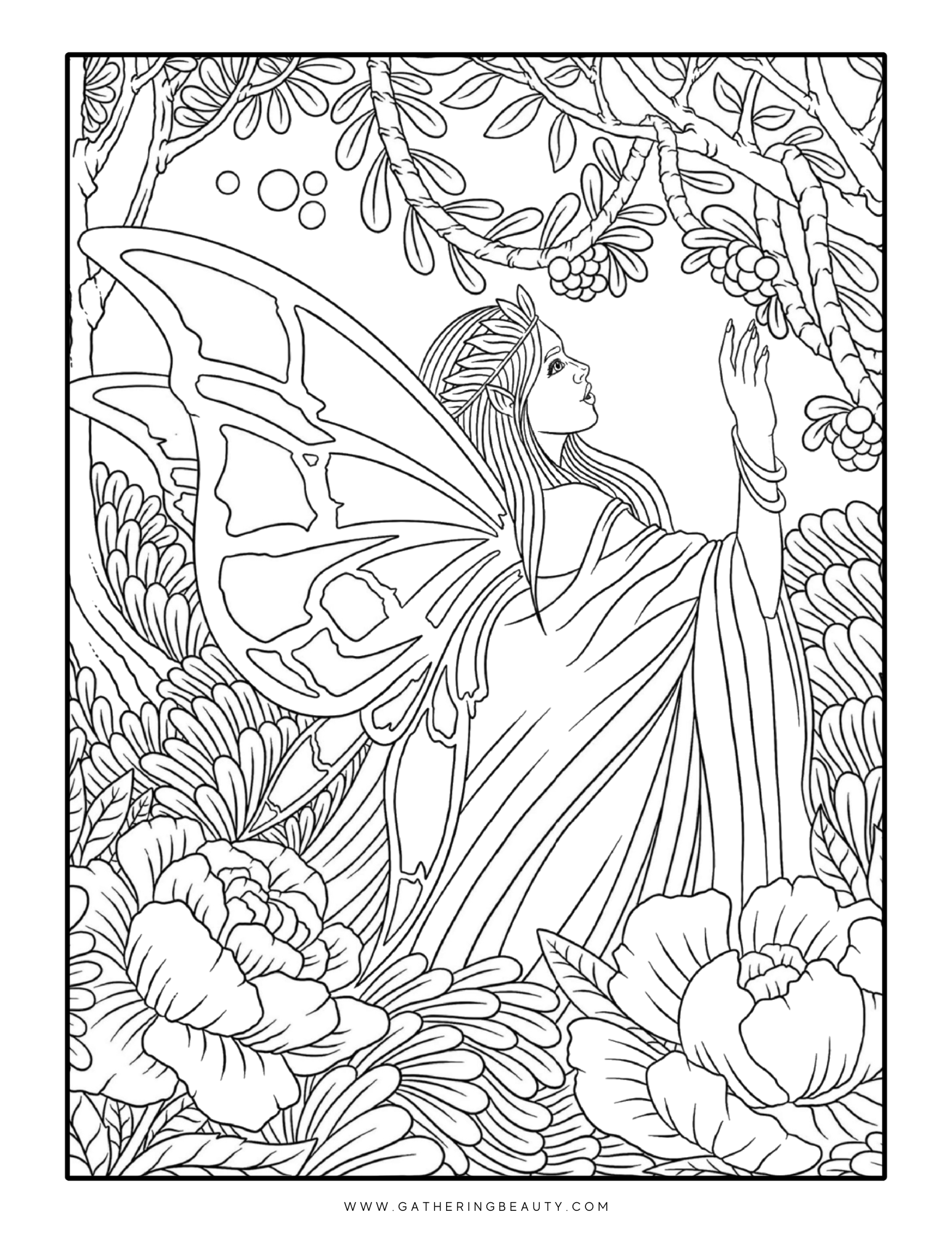 Free Printable Fairy Colouring Pages For Adults Gathering Beauty