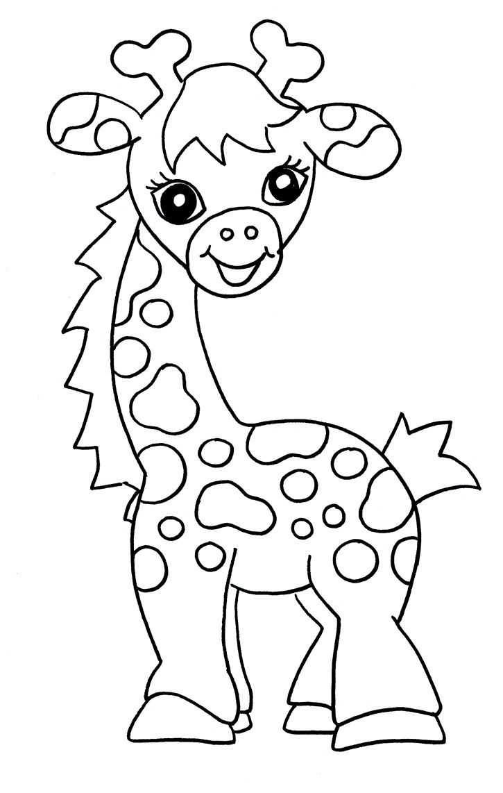 image of giraffe for coloring