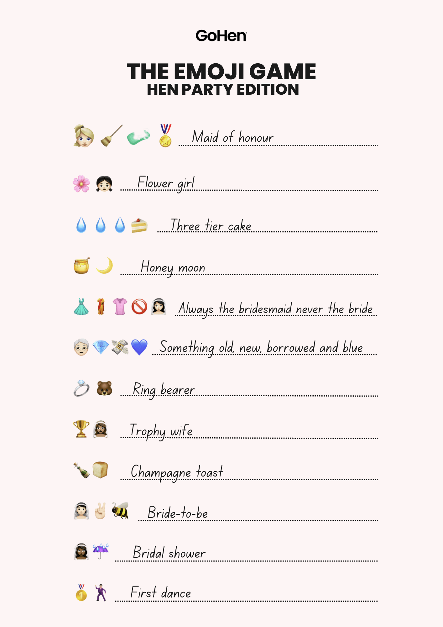 Free Printable Hen Party Emoji Game GoHen Free Printable Hen Party Emoji Game GoHen