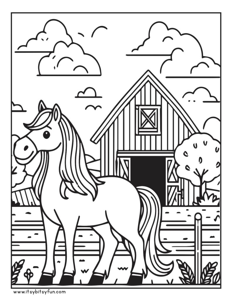 horse coloring books printable
