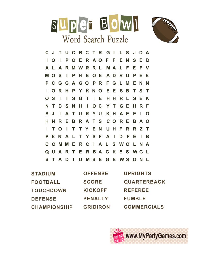 super bowl word search