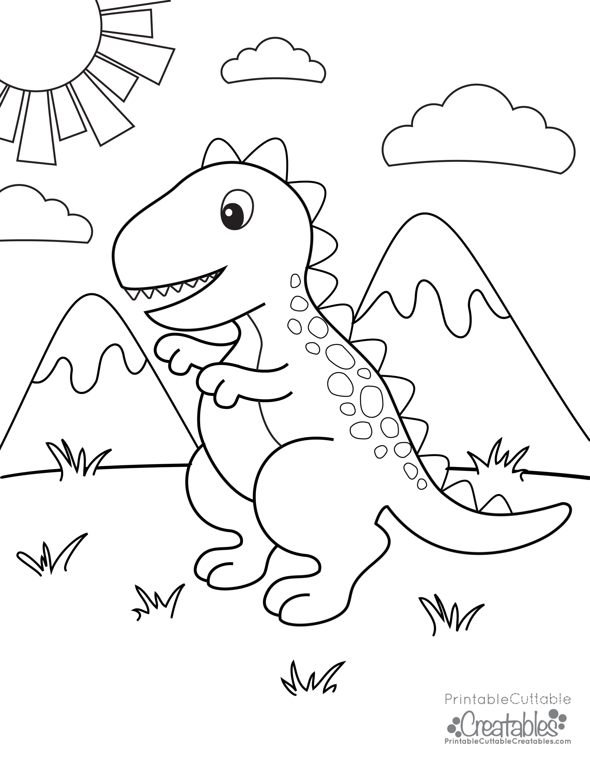 Free Printable T Rex Dinosaur Coloring Page Free Printable T Rex Dinosaur Coloring Page