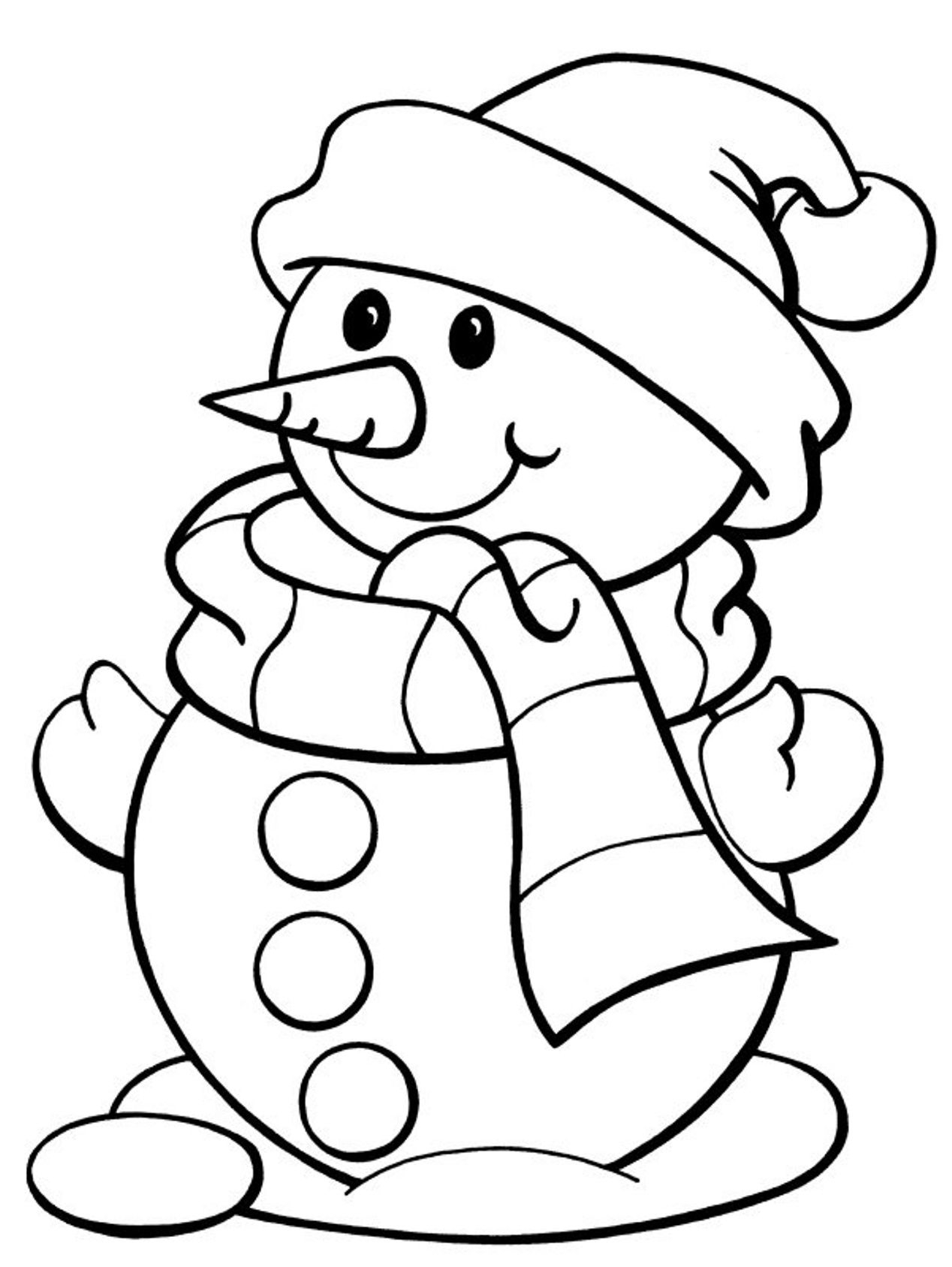 winter coloring pages easy