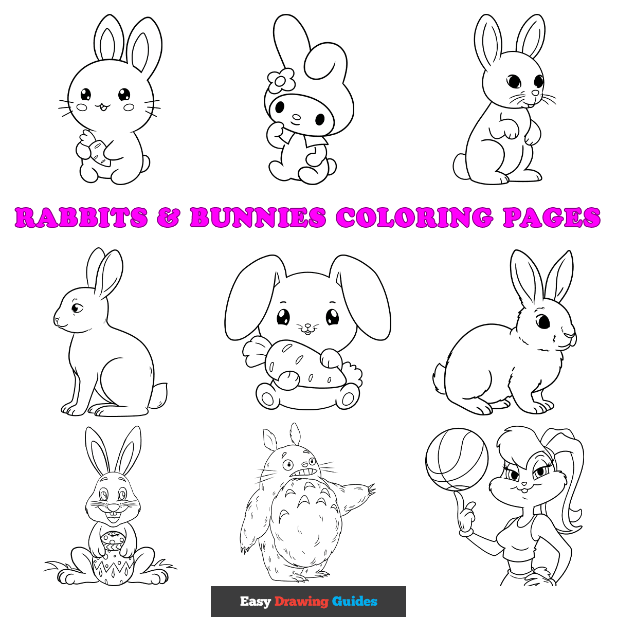 Free Rabbits Bunnies Coloring Pages For Kids 17 Printable Sheets