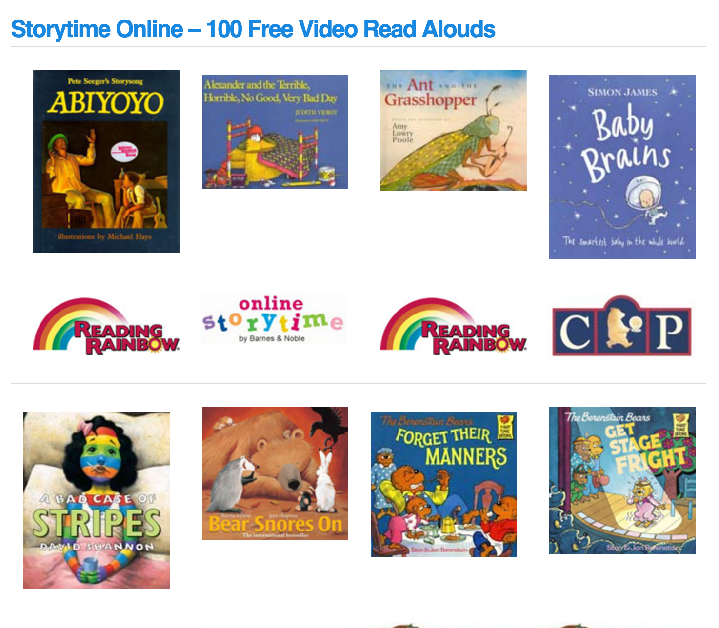FREE Read Alouds Teach123