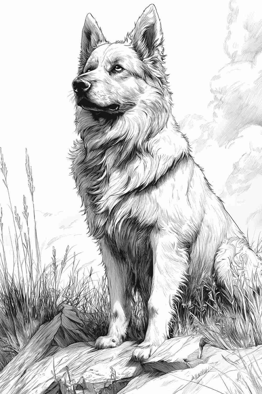 Free Realistic German Shepard Coloring Page Detailed Printable Dog Sheet Free Realistic German Shepard Coloring Page Detailed Printable Dog Sheet