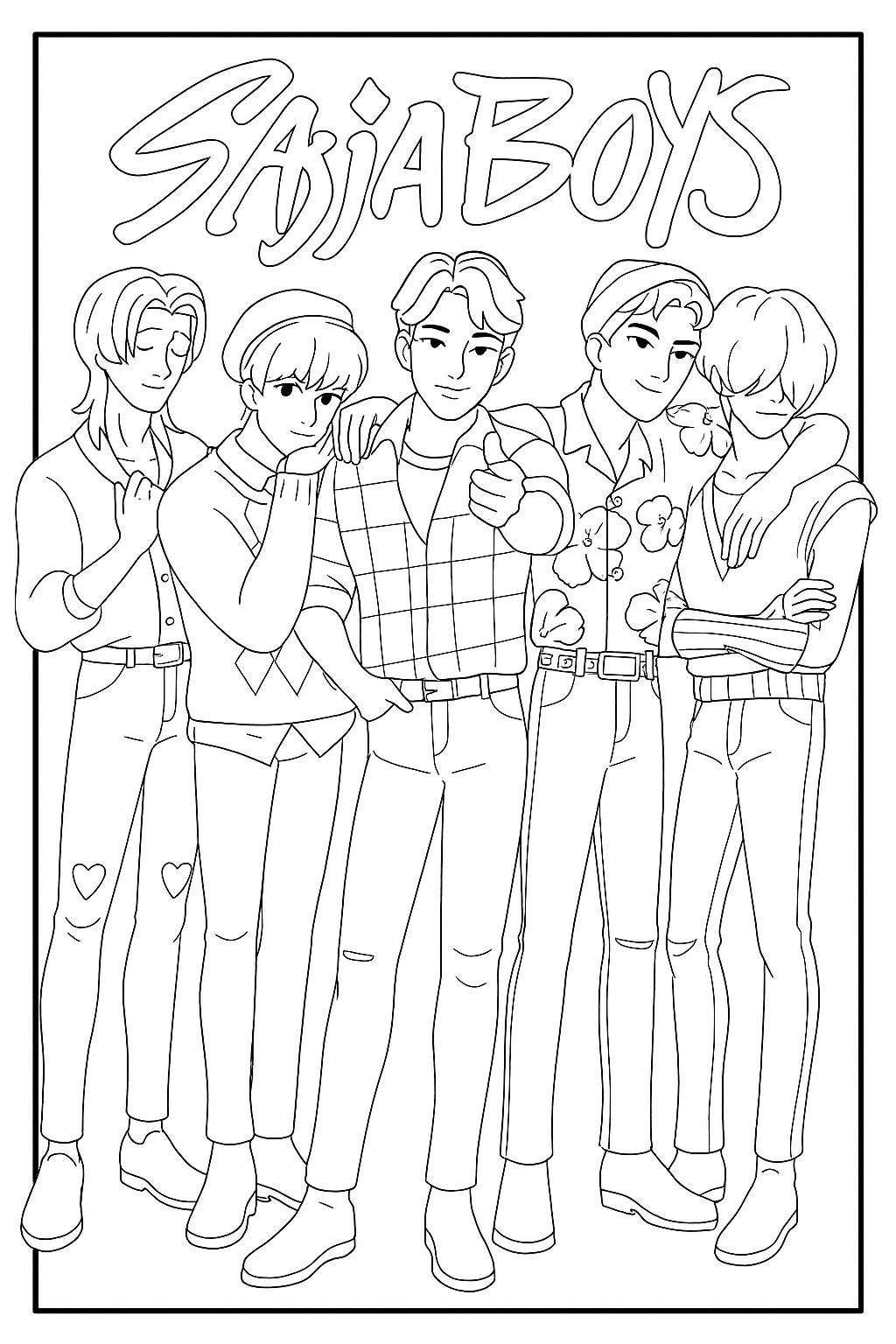 Free Saja Boys Coloring Pages KPop Demon Hunters Printable PDF PNG No Login Free Saja Boys Coloring Pages KPop Demon Hunters Printable PDF PNG No Login