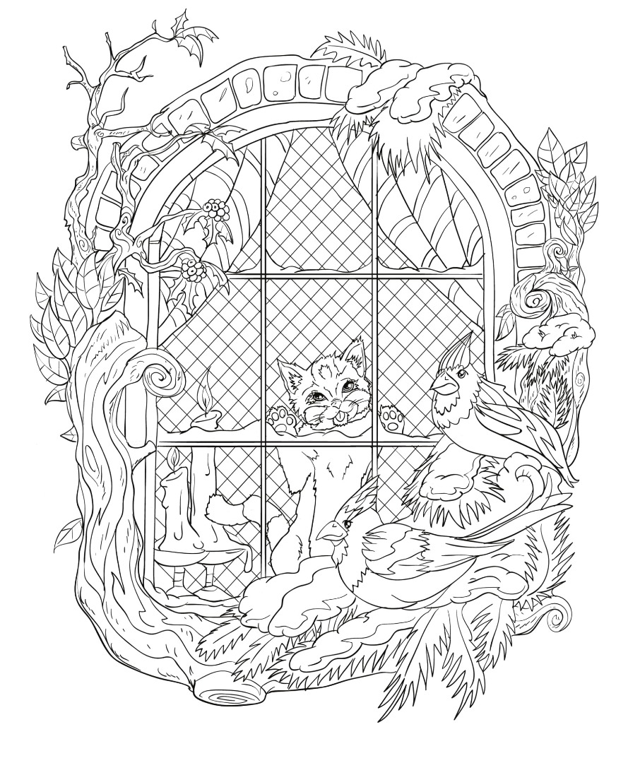 Freebie Friday Winter Cat Adult Coloring Book Freebie Friday Winter Cat Adult Coloring Book