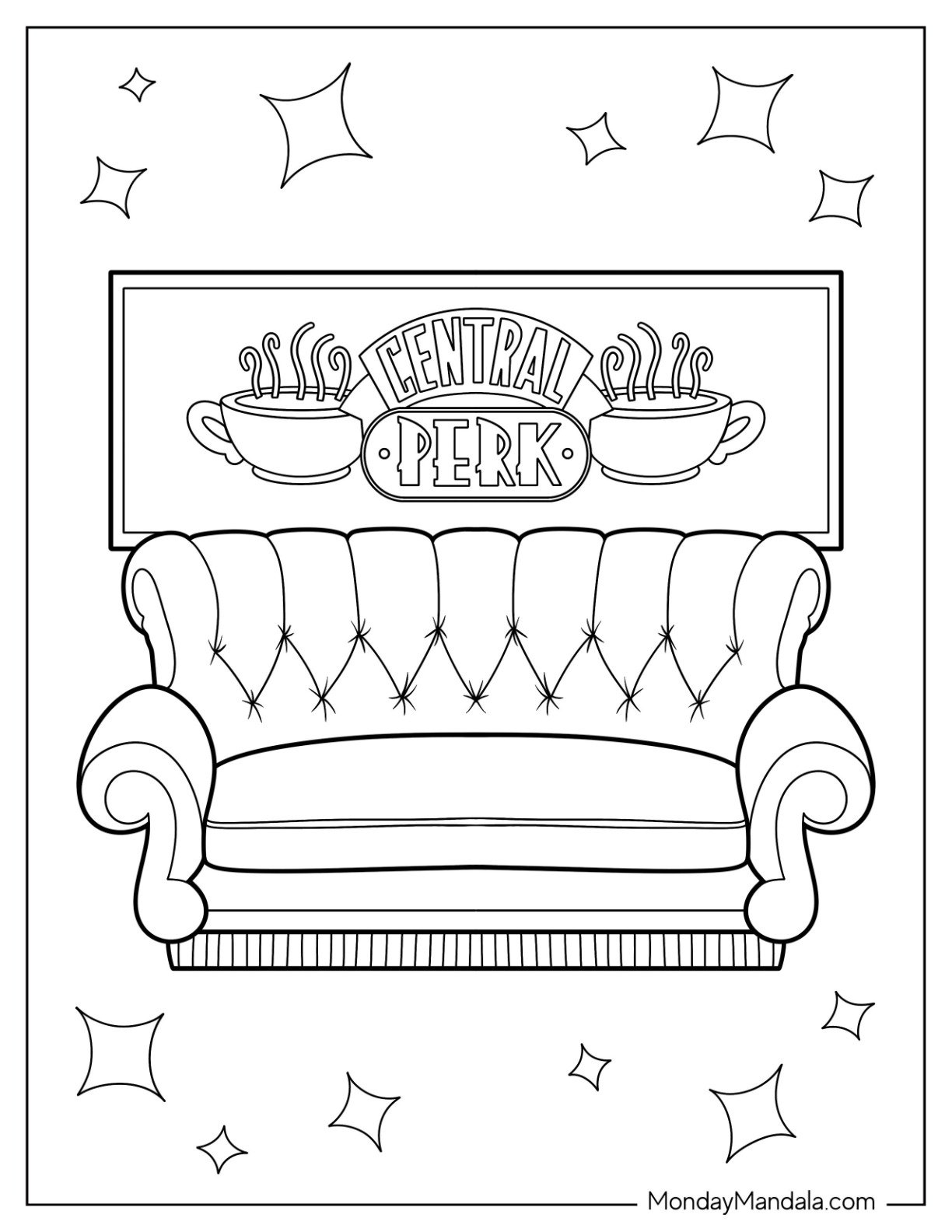Friends TV Show Coloring Pages Free PDF Printables Friends TV Show Coloring Pages Free PDF Printables
